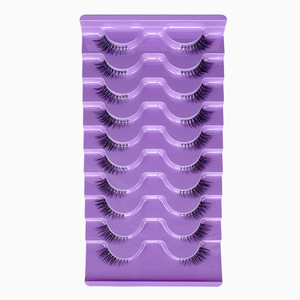 Faux <span class=keywords><strong>cils</strong></span> synthétiques faits à la main, demi-<span class=keywords><strong>cils</strong></span>, bande transparente invisible, effet œil de chat, courts, naturels, demi-longueur, pour les coins des yeux - Product Image 6