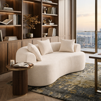 Canapés modulaires incurvés écologiques modernes avec revêtement en chenille et dossier rembourré en tissu pour petit appartement, salon, villa, hôtel