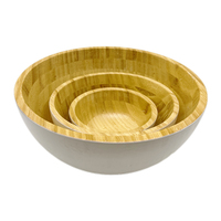 Ensemble de saladiers en bois de bambou, design campagnard, polis, pour fruits et salades, écologiques, logo personnalisé, cadeau d'entreprise
