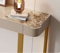 Table console italienne moderne minimaliste en acier inoxydable avec tiroir pour chambre à coucher appartement salon entrée mur allée couloir