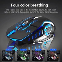 AULA SC100 Mouse optik ergonomis, dapat diisi ulang 1600 DPI USB Gaming tanpa kabel senyap 7 tombol Mute PC Laptop Desktop tersedia