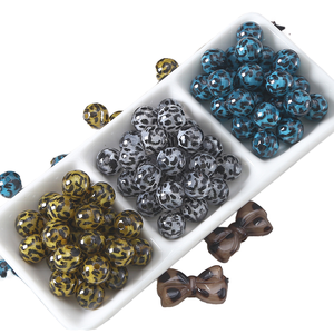 <span class=keywords><strong>CIFU</strong></span> Nuevo Collar de Moda con Cuentas Redondas de Resina Acrílica Brillante UV AB de 16mm con Estampado de Leopardo para Joyería y Bolígrafos - Product Image 1