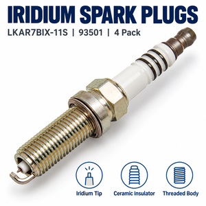 LKAR7BIX-11S 93501 Bougies d'allumage Iridium, lot de 4, ensemble de remplacement pour l'allumage du moteur automobile - Product Image 2