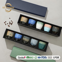 Kingze Coffret Cadeau Personnalisé Moyen-Orient Style Arabe Céramique 150ml Petit Ensemble de Tasse à Café et Thé