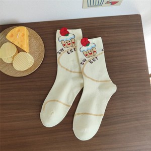 Nuevos Calcetines <span class=keywords><strong>de</strong></span> Mujer con Diseño <span class=keywords><strong>de</strong></span> Papas Fritas y Hamburguesas, Estilo Ins, Calcetines Medios sin Costuras con Dibujos Animados Lindos - Product Image 4