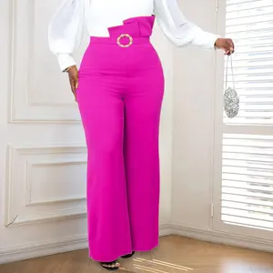 High Waist Trendy Dressy Pearl Wide Leg Trousers Fall Women Pants