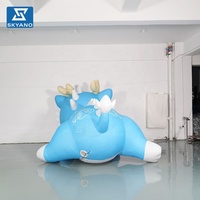 Mascotte gonflable animale de dessin animé, modèle porte-bonheur pour la décoration de portes de centres commerciaux et la publicité événementielle