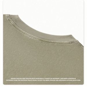 High Quality Men's Oversized Cropped <b>T</b>-Shirt 100% Cotton 260gsm Solid O-Neck Silk Screen Printed Eco-Friendly - Product Image 5