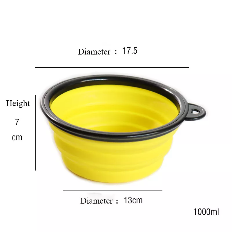 Custom Round Shape Collapsible Feeder Travel Cat Dog Water Food Pet Bowl