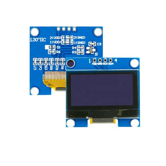 128x64 SH1106 1.3 Inch PMOLED Display Module with IIC Interface and Board