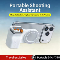Support magnétique pour téléphone avec poignée de stabilisation pour appareil photo, stabilisateur de selfie avec lumière d'appoint pour iPhone et Android