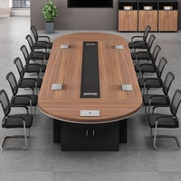 HYZ-296X Table de conférence ovale de bureau, table de réunion simple et moderne, grande table de négociation pour salle de réunion, combinaison chaise et table