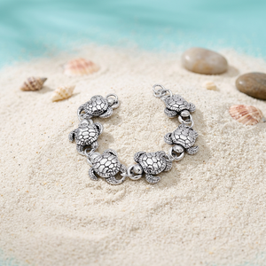 กำไลข้อมือเงินแท้ 925 ลายเต่าทะเลน่ารัก - ดีไซน์สัตว์ทะเล - Product Image 3