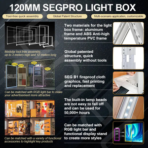 Lintel biểu tượng tùy chỉnh quảng cáo nhôm PVC LED hộp đèn Pop Up hiển thị Backlit <span class=keywords><strong>seg</strong></span> lightbox cho triển lãm thương mại gian hàng triển lãm - Product Image 2