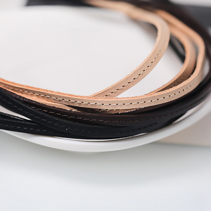 Cuerda plana de cuero de vaca de 5 mm con cordón para bolsos, pulseras y collares, material para hacer joyería - Product Image 4