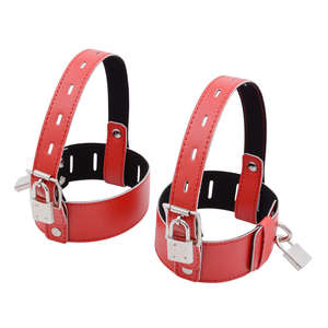 革製ハイヒールシューズ ロックベルト BDSM 拘束具 調節可能なストラップ セクシー フェチ 大人向けゲーム 手錠 - Product Image 4