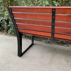 Duurzame Ergonomische Buitenbank Stoel Gegoten Aluminium Frame En Grenen Houten Latten Houten Bank Stoel Voor Street City - Product Image 6