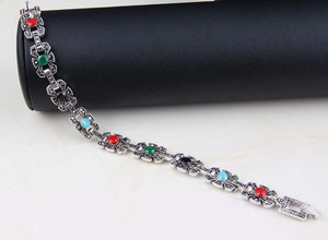 Vòng đeo tay trang sức thiết lập với Kim Cương Đá quý Pha Lê Bạc Vòng đeo tay Cổ Bạc Vòng đeo tay - Product Image 4