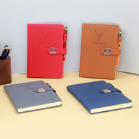 Cahier à spirale A5 avec fenêtre rétro Design floral Haut de gamme Boucle en bois Couverture rigide en cuir Journal-Tissu PP Couverture Matériel Cadeau