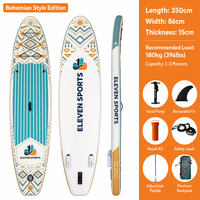 ELEVENSPORTS ESUP-003 Planche de paddle gonflable unisexe 11 pieds (335 cm) large, stable, antidérapante en PVC/EVA - Portable et écologique