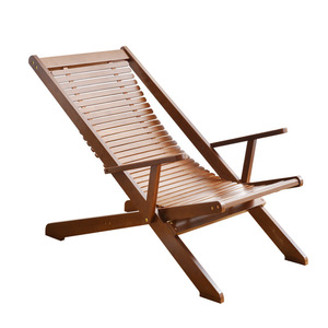 Bamboo Folding <b>Recliner</b> <b>Chair</b> With Footrest Manual Tilting Minimalist Design For Home Balcony Relaxation - Product Image 4
