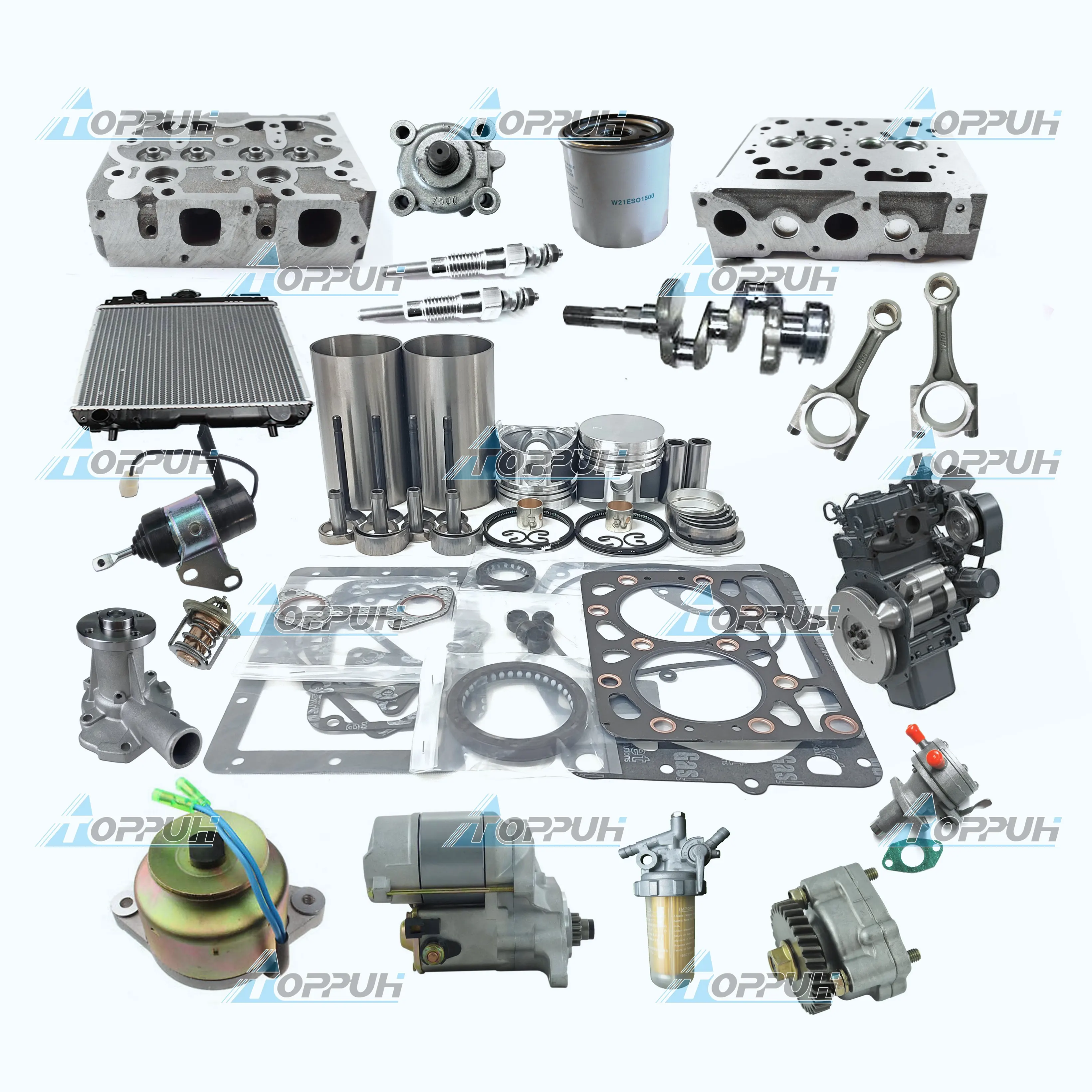 Machinery Engines Diesel Spare Parts for Kubota Z400 Z402 Z430 Z482 Z483 Z500 Z600 Z602 Z650 Z750 Z751 Z851 2 Cylinder Engine