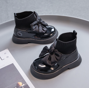 High Quality Cute Ankle <b>Boots</b> for Girls Kids Bowknot PU on Sock Chunky <b>Boots</b> Botas Kid - Product Image 3