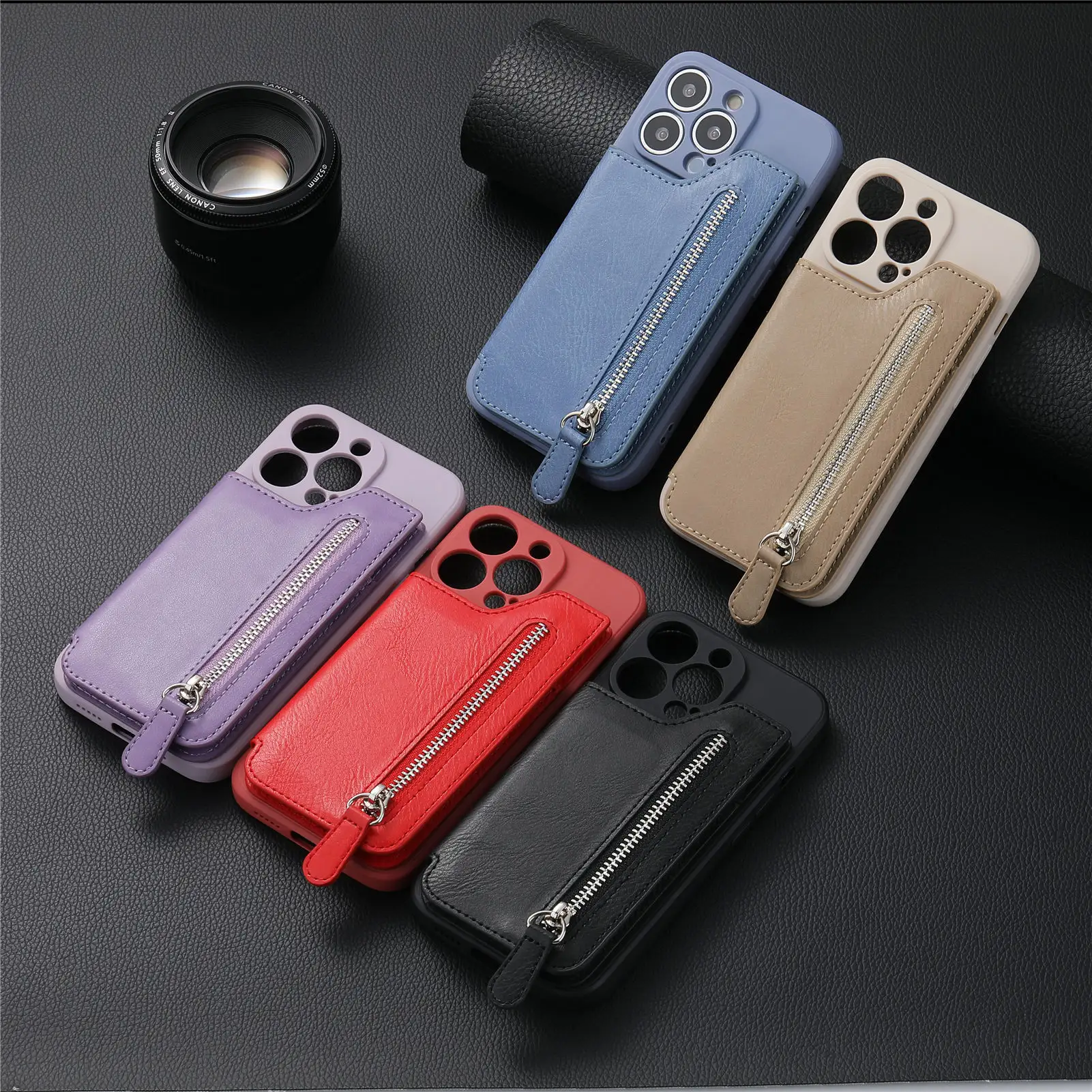 2023 Custom multi-function silicon+Leather phone case with card wallet holder function for iphone X 11 12 13 14 plus/pro/pro max