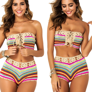 <span class=keywords><strong>STYX</strong></span>-YX098 Nuevo Bikini Sexy para Mujer con Logotipo Frontal, Tejido a Crochet, Ecológico, Hecho a Mano, Conjunto de 2 Piezas, Transpirable, Protección UV, Ropa de Playa - Product Image 4