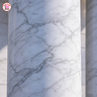 Colonnes en marbre néoclassiques sur mesure, base et capitale complètes, marbre blanc massif, décoration de façade de villa de luxe