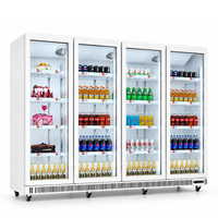 Jinfugui Porte en verre commerciale Double température Affichage des boissons Refroidisseur 450L vertical Boisson Réfrigérateur