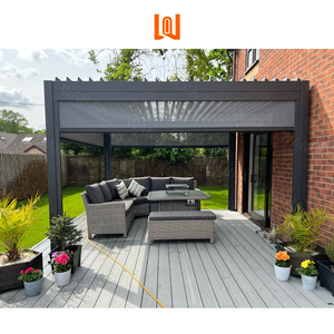 Pérgola de Aluminio Elegante para Piscina, Pabellón Exterior con Protección UV, Pérgola de Aluminio con Toldo Retráctil - Product Image 4