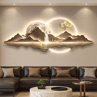 Peintures murales suspendues en acrylique LED avec gravure UV, art de paysage de montagne moderne et luxueux, décoration murale pour le salon