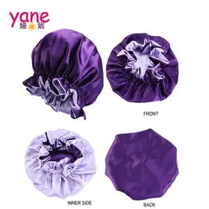 Customize the hat for sleeping or take bath and plain lacework silk nightcap and bonnets to protect women hair
