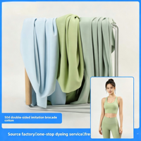 Tissu brocart tricoté double face - Imitation Spandex/Polyester 50D, teint uni, haute élasticité, poids moyen 230g/m, vêtements de sport