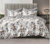 Offre Spéciale – Ensemble de Couette Luxe Imprimé 100% Microfibre 90 g/m² avec Housse de Couette et Taies d'Oreiller pour Lit Queen et King Size