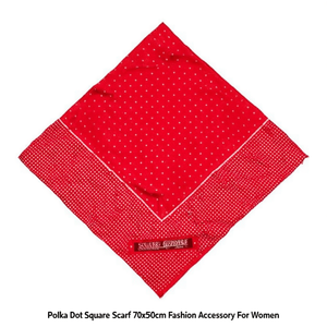 Foulard quadrato a pois 70x70cm, accessorio moda da donna - Product Image 2