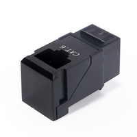 Connecteur Keystone RJ45 8P8C Cat6 UTP à angle droit et coupleur avec contacts plaqués or pour réseaux Ethernet