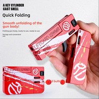 Pistolet Jouet Life Card Tendance Tout en Métal à Balle Souple, Modèle de Tir Haute Qualité pour Garçon, Plusieurs Couleurs, Pistolet Jouet Pliant en Métal