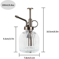 Pulvérisateur à plantes en verre de style vintage 200 ml, bouteille de pulvérisation haute pression pour jardinage d'intérieur, outil d'arrosage manuel, élément décoratif