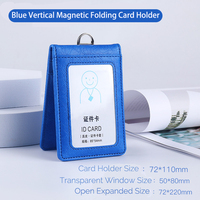 Dompet Kartu Lipat PU Magnetik Anti RFID 5 Slot, Tempat Kartu Kredit, Dapat Disesuaikan Logo dan Warna