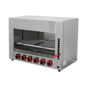 6 Burners Commercial Gas Infrared Salamander Grill Toaster Machine