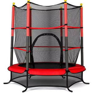 <span class=keywords><strong>Trampoline</strong></span> pour enfants, directement de l'usine, avec <span class=keywords><strong>filet</strong></span> de protection complet, design anti-chute, couleur rouge et noir, lit de saut pour enfants pour jouer à la <span class=keywords><strong>maison</strong></span> - Product Image 2