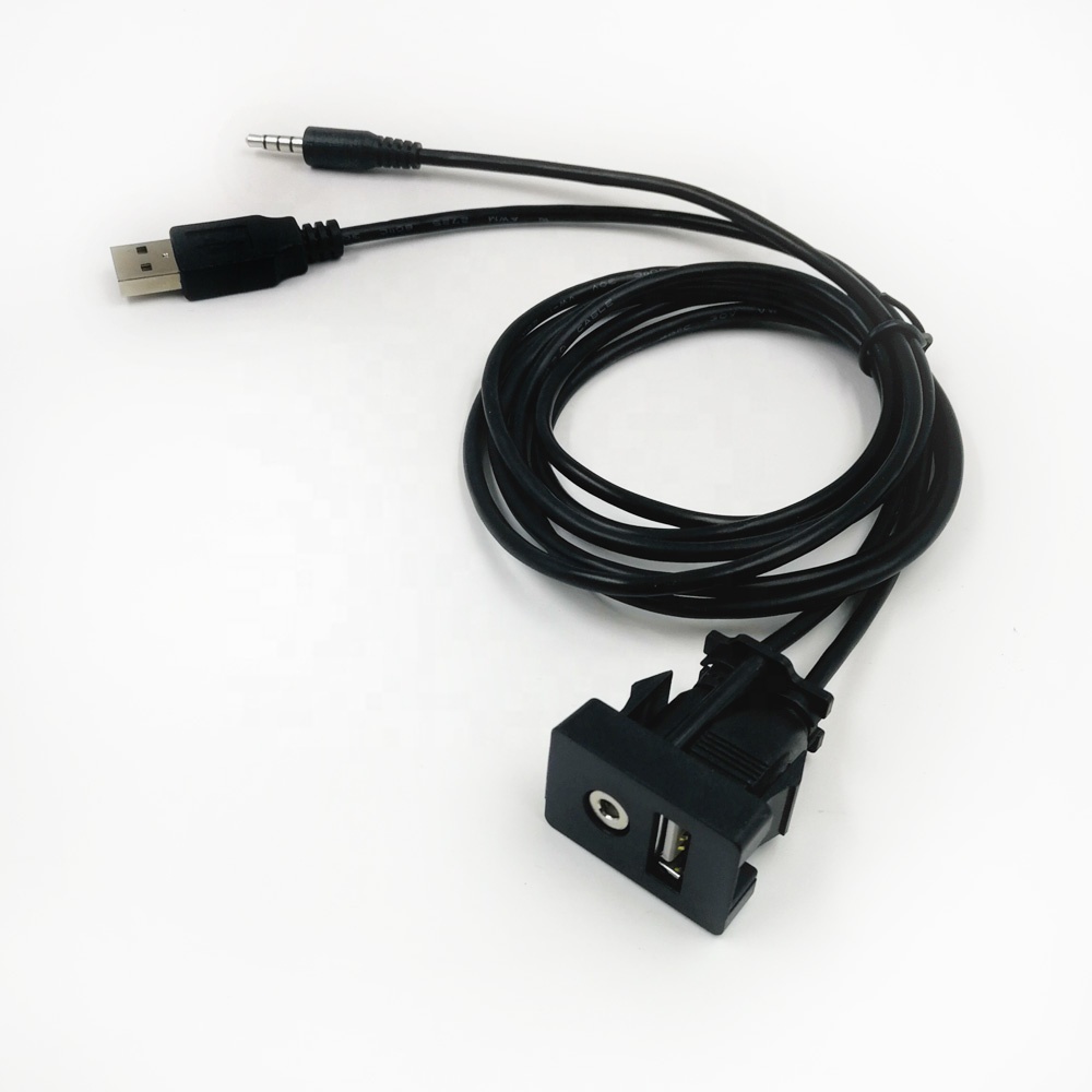 Auto Radio AUX USB CAVO ADATTATORE per AUTO AUDIO ESTENDERE CABLAGGIO per FORD TOYOTA BENZ