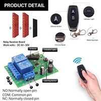Interrupteur RC sécurisé DC 12V/24V/30V 433MHz RF, carte récepteur relais 10A, 2 télécommandes, portée 100m, pour moteur/lumière/porte/porte de garage en métal