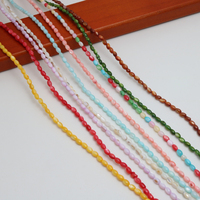 Perles de riz en coquillage naturel, 3x5mm 5x10mm, perles ovales en nacre colorées pour la fabrication de bijoux DIY, vente en gros
