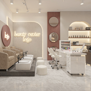 Estación de Manicura, Muebles para Salón de Belleza y Spa, Diseño <span class=keywords><strong>Interior</strong></span> Personalizado para Salón de Peluquería, Decoración y Renovación de Barbería - Product Image 1