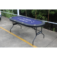 Table de poker à 8 joueurs avec 2 tapis de jeu interchangeables Table de casino pliable Texas Hold Em et Blackjack avec rails rembourrés