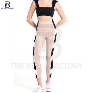 High Quality Women's Fitness Yoga Leggings Custom Logo Breathable Knitted <b>Fabric</b> Different Color Designs Waist Wholesale Price - Product Image 3