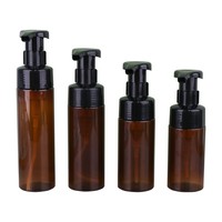 Bouteille de recharge en PETG blanc et brun de 8 oz (100 ml) pour mousse nettoyante, savon liquide pour les mains, flacons en plastique pour le lavage du visage